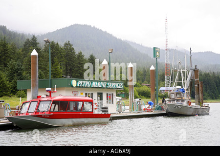 The Petro Marine Services fuel dock Juneau Alaska Stock Photo