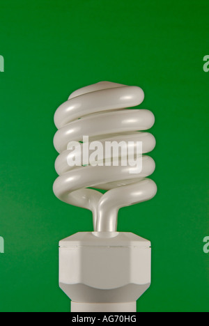 Compact fluorescent light bulb, compact fluorescent lamp, CFL CF light bulb Stock Photo