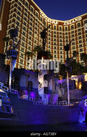 The Pirate Show at the Treasure Island Hotel and Casion Las Vegas Strip Nevada Stock Photo