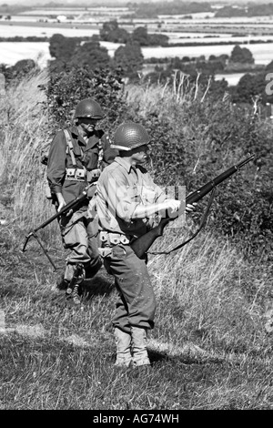 American Army Infantry in combat in Normandy France 1944 Stock Photo