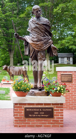 Mahatma Gandhi bronze statue at the Peace Abbey in Shelborne Massachusetts Stock Photo