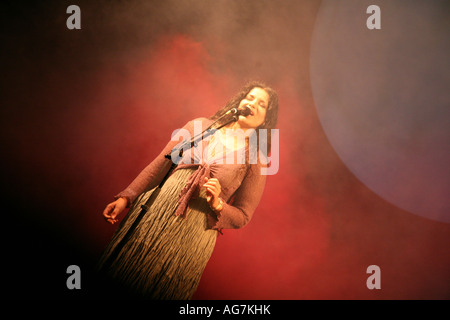 Sheila Chandra performing live at the Big Chill Festival, Eastnor 2007 Stock Photo