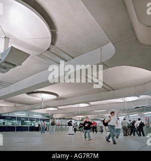 Striking architecture greets London Underground passengers at the new Westminster Station Ticket Hall. Stock Photo