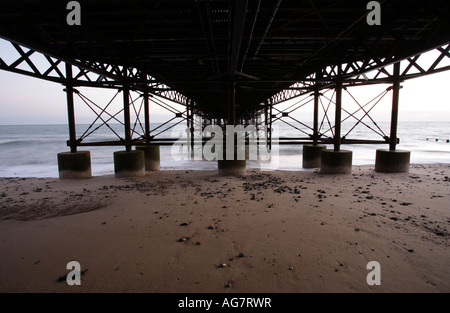 Under Cromer pier. Stock Photo