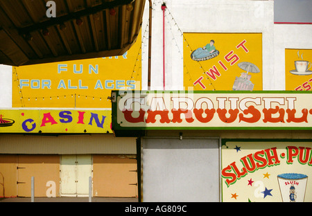 Amusements and fun fair buildings in Canvey Island Essex England Stock Photo