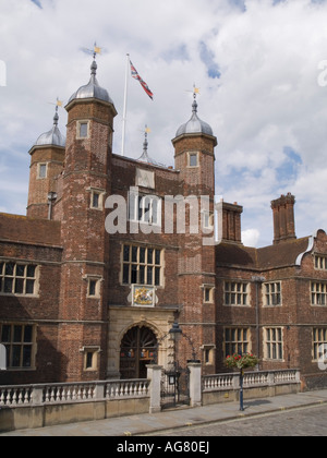 'Hospital of the Blessed Trinity' or 'Abbot s Hospital' front to Jacobean almshouse Guildford Surrey Stock Photo