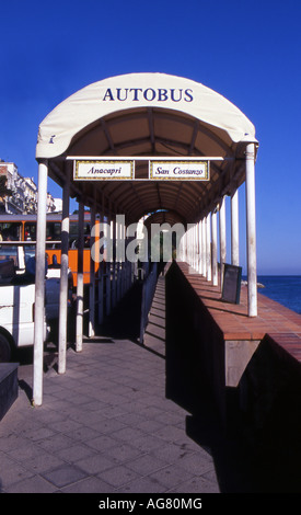 Autobus Waiting Area on the Isle of Capri Italy Stock Photo