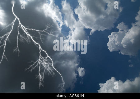 Thunderstorm with lightning Stock Photo - Alamy