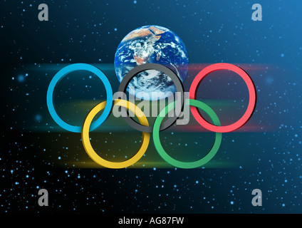 Olympische Ringe nur redaktionell verwendbar Olympic rings for editorial use only