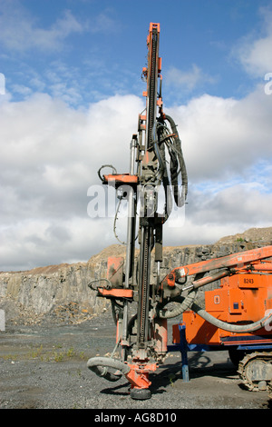 Tamrock Ranger rock drill machine's drill head , Finland Stock Photo