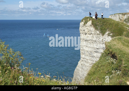 chalk cliffs of alabaster coast, France, Normandy, Seine-Maritime, Etretat Stock Photo