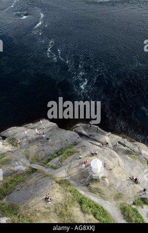 Whirlpools at Saltstraumen tidal current, near Bodø, Norway. Stock Photo