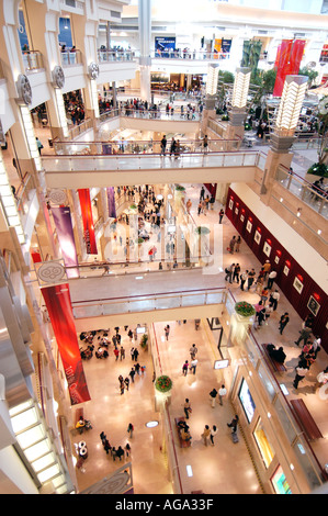 Interior view of large modern Taipei 101 Shopping Mall in Taipei Taiwan 2005 Stock Photo
