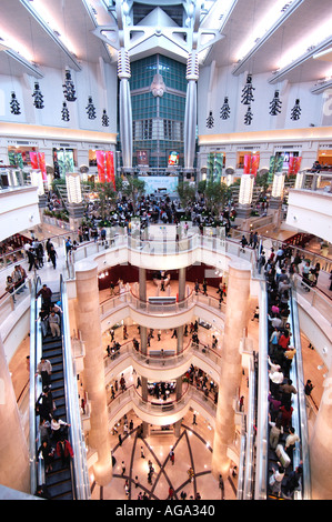 Interior view of large modern Taipei 101 Shopping Mall in Taipei Taiwan Stock Photo