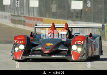 The Audi Sport North America Audi R10 TDI driven by Emanuale Pirro at the Detroit Sports Car Challenge Stock Photo