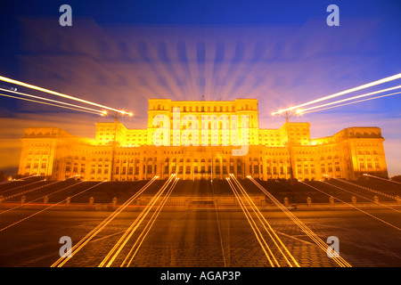 Palace of Parliament ( House of the people, Casa Poporului ) in Bucuresti, Bucharest, Romania Stock Photo