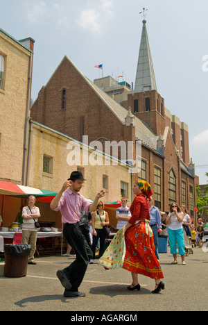 Hungarian musicians dancers at the annual Hungarian Festival in New Brunswick New Jersey Stock Photo