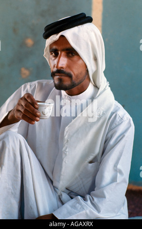 Dubai UAE Arab Drinking Coffee Ghawa Stock Photo