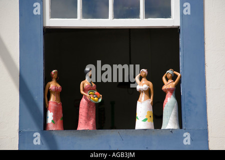 Window Display Human Figure Window display of ceramic lady figures in traditional costumes in Ouro ...
