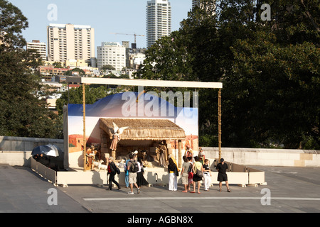 Nativity scene outside St Marys Cathedral in Sydney New South Wales NSW Australia Stock Photo