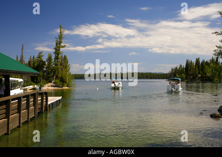 The ferry boat on Jenny Lake Grand Teton National Park Wyoming Stock Photo