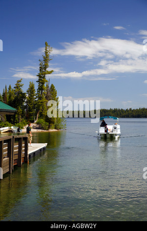 The ferry boat on Jenny Lake Grand Teton National Park Wyoming Stock Photo