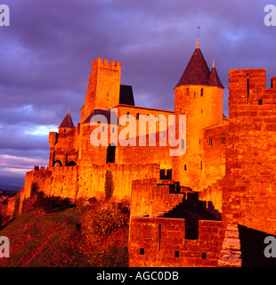 Carcassonne Medieval City France West Gate and Count s Castle Stock Photo
