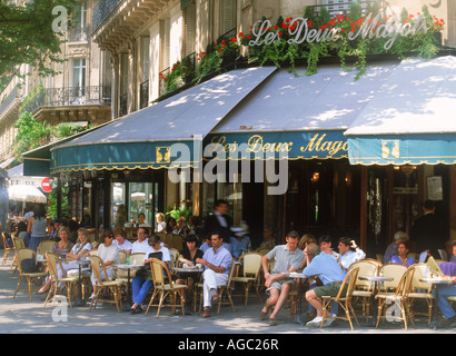 Café Les Deux Magots on Boulevard St. Germain in Paris, France Stock Photo