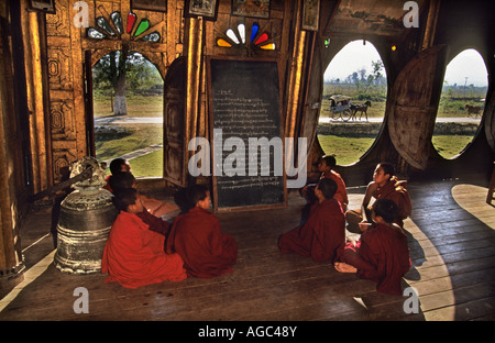 Myanmar, Inle Lake, Monastery for young monks Stock Photo