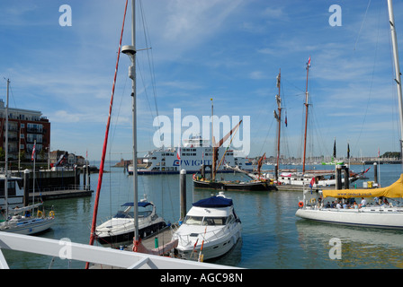 Gunwharf quay harbour at Portsmouth Stock Photo