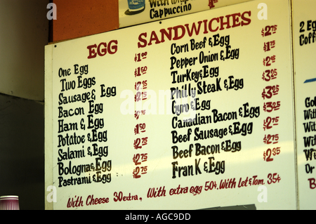 Food sold along the Coney Island boardwalk. Stock Photo