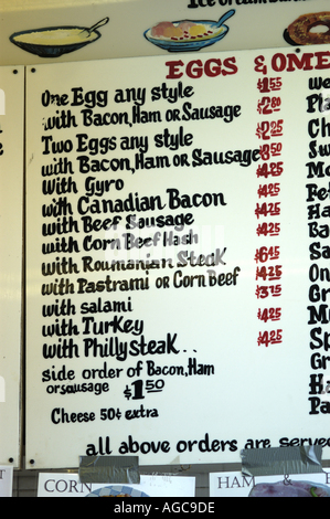 Food sold along the Coney Island boardwalk. Stock Photo