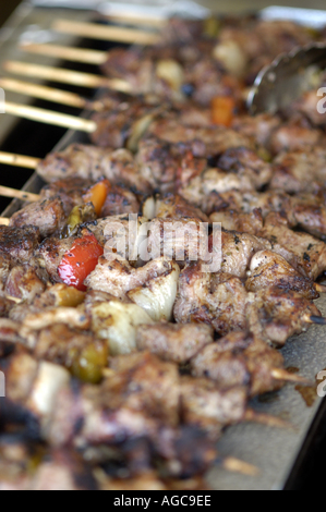 Food sold along the Coney Island boardwalk. Stock Photo