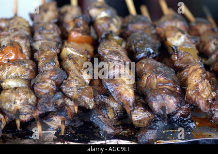 Food sold along the Coney Island boardwalk. Stock Photo