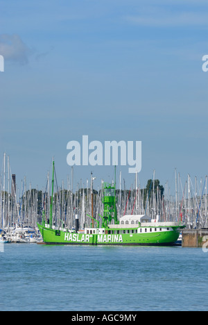 Light ship in harbour at Portsmouth Stock Photo