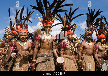 Dancers at Sing Sing, Goroka, Papua New Guinea Stock Photo