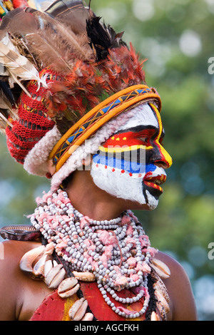 Dancer at Sing Sing, Goroka, Papua New Guinea Stock Photo