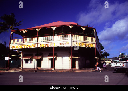 The Cooktown Hotel is one of the oldest pubs in town. Cooktown, far north Queensland, Australia. Stock Photo