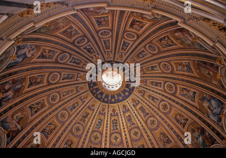 Interior of the dome of St Peter's, Vatican City Stock Photo