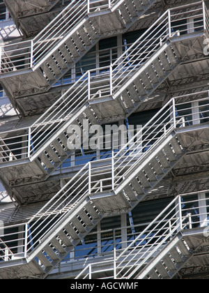 External metal fire escapes of a modern building, external modern metal ...