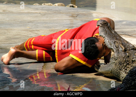 Samutprakan Crocodile Farm Zoo Bangkok Thailand Stock Photo