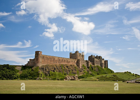 Bamburgh Castle from NW Northumberland UK Stock Photo