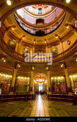 Interior of Michigan State Capitol dome and rotunda Stock Photo