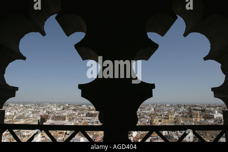 Seville, Spain.  View from Giralda tower over the city. Stock Photo