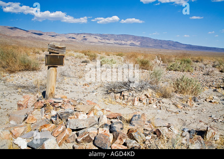 Old Grave in Mojave Desert Stock Photo