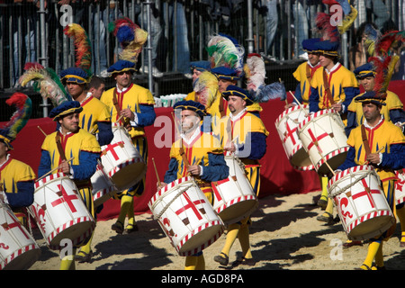 Calcio Storico Fiorentino Historical football This event takes place over a three week period in June in the Piazza Santa Croce Stock Photo