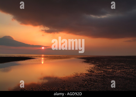 Sunset on Tal y bont beach North Wales UK  eye35.com Stock Photo