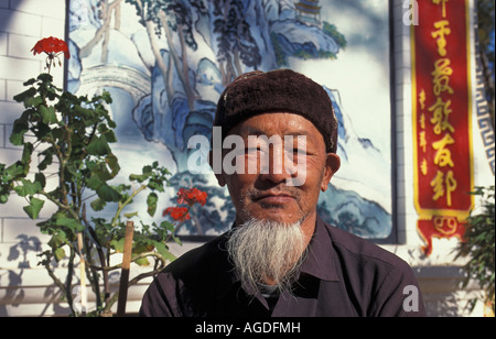 Myanmar, Mandalay, Senior Chinese man smiling Stock Photo