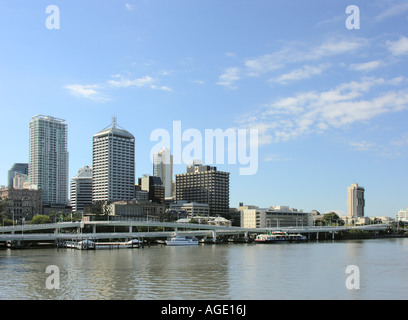 Brisbane River Queensland Australia South Brisbane Reach at North Quay Wharf and Riverside Expressway Stock Photo