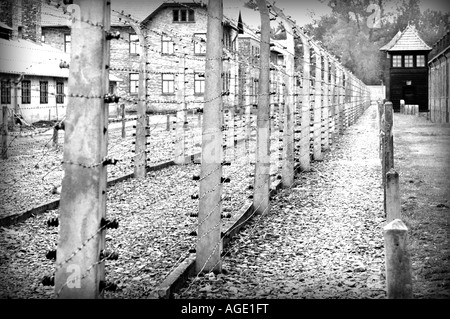 Nazi Concentration Camp in Auschwitz Birkenau, Oswiecim Poland Stock Photo